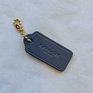 Coach Gray Leather Logo Tag